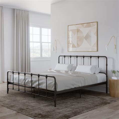 farm house metal bed frame king|rustic king bed with storage.